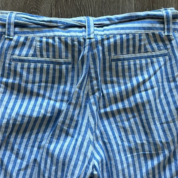 Vineyard Vines Striped Linen Blend Catamaran Pants Blue & White Size 4 Preppy - Picture 4 of 5